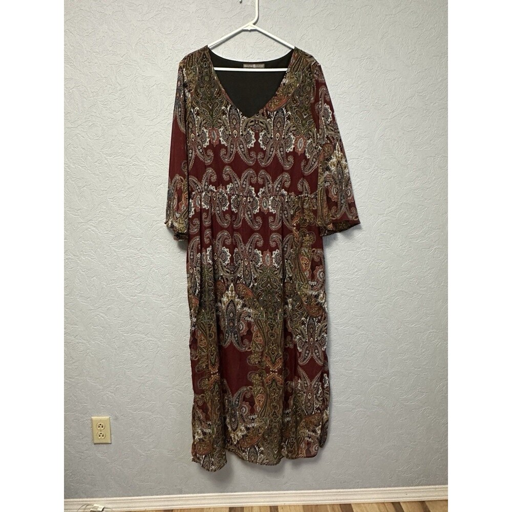 Signature Collection Size 1X Boho Maxi Dress B3